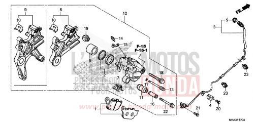 REAR BRAKE CALIPER NC750XDG de 2016